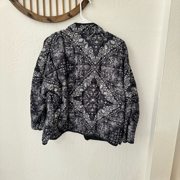 Hayden Girls XL Quilted Paisley Western Puff Zip Jacket Gray White - Picture 11 of 13